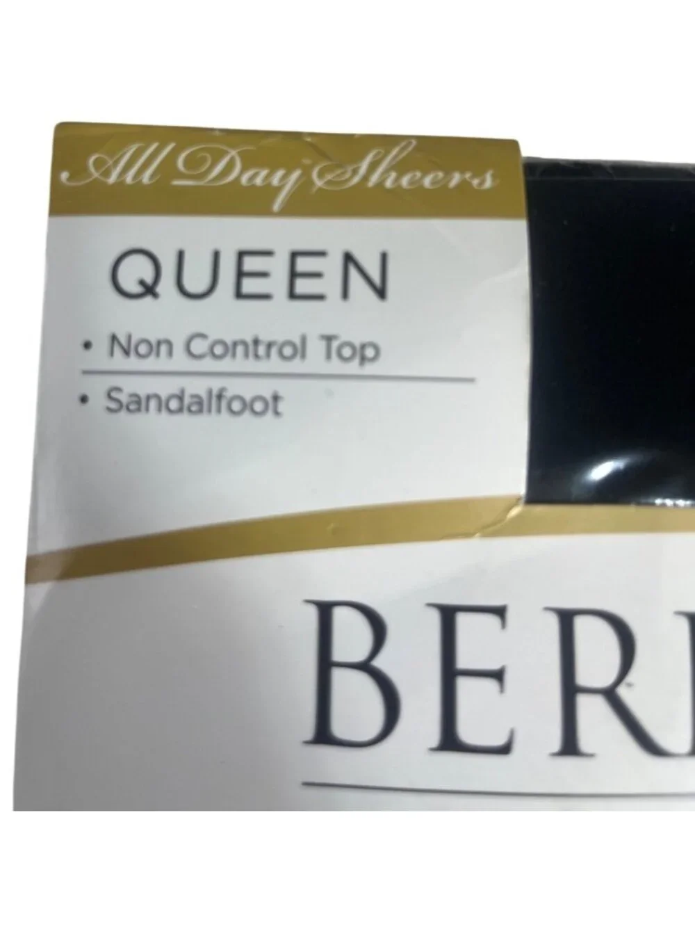 Berkshire All Day‎ Sheers Pantyhose Queen Size 3x-4x Black Sandalfoot
